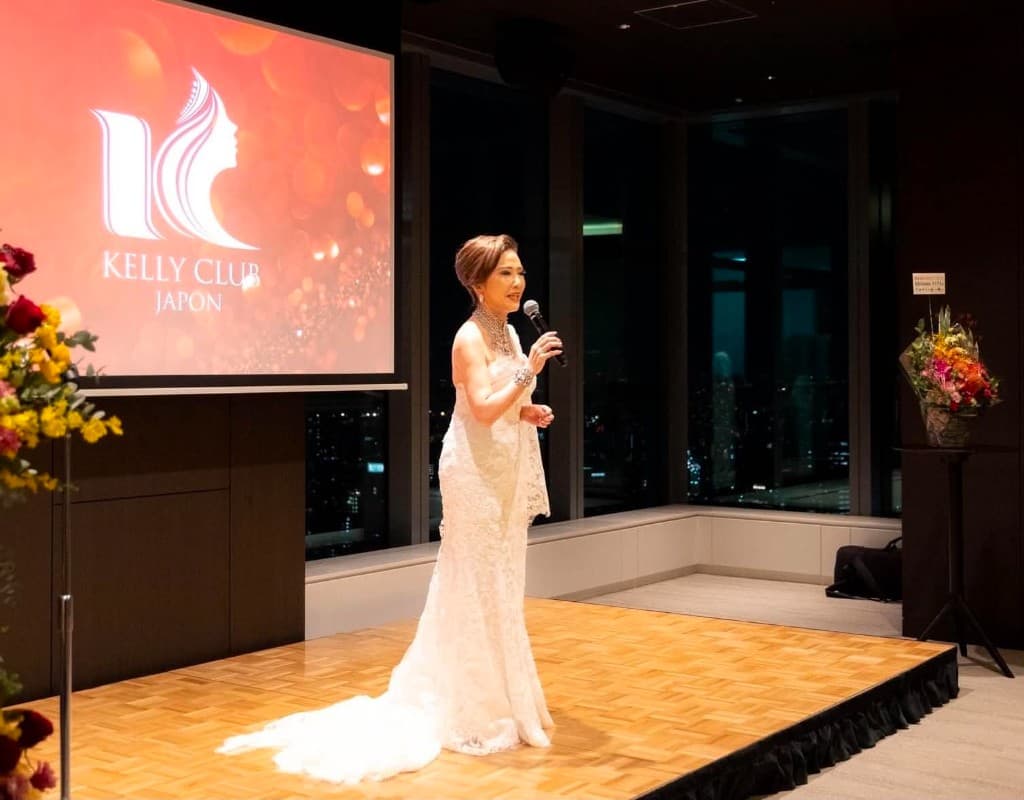 KELLY CLUB JAPON ステージでの代表理事スピーチ